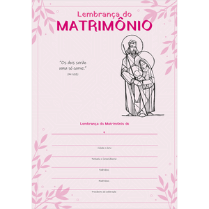 Lembrança Sacramentos – Matrimônio