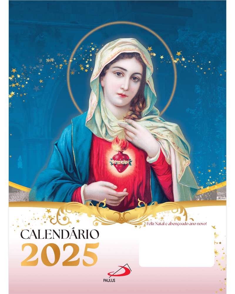 Calendário de Parede 2025 Santos Simples Paulus Editora