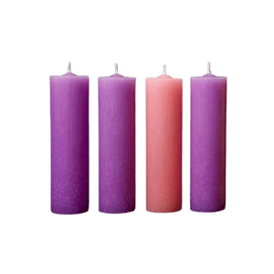 Kit de Velas para o Advento - Lisa - 3 Roxas e 1  Rosa